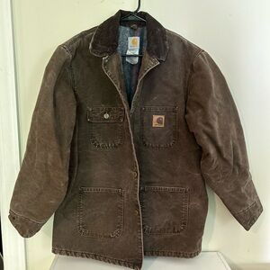 Carhartt Mens dark brown quilt lined coat jacket size medium
